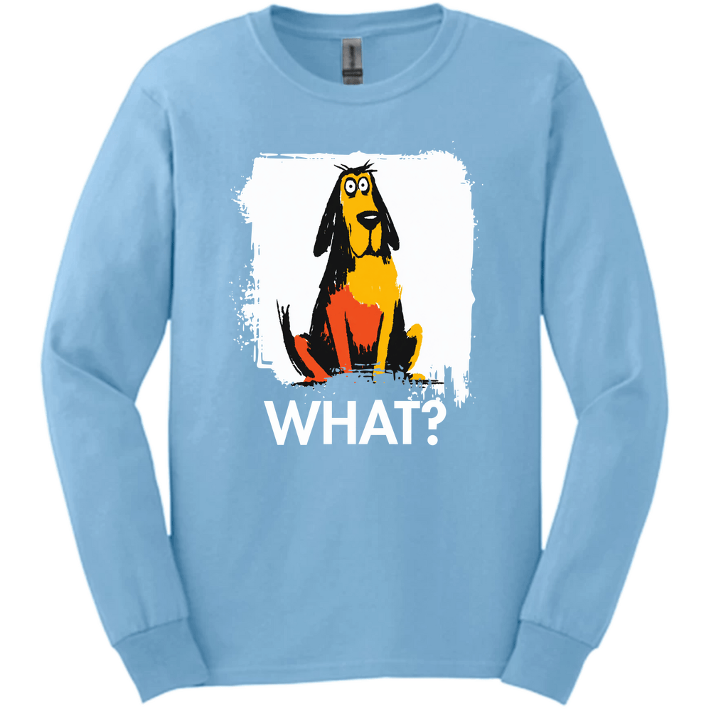 Bloodhound - What Dog Long Sleeve Tee - Light Blue