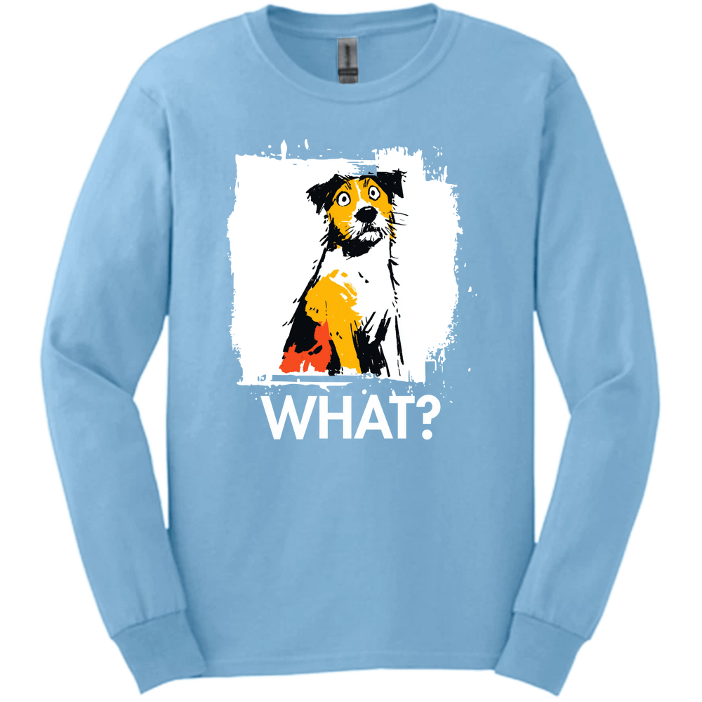 Jack Russell - What Dog Long Sleeve Tee - Light Blue