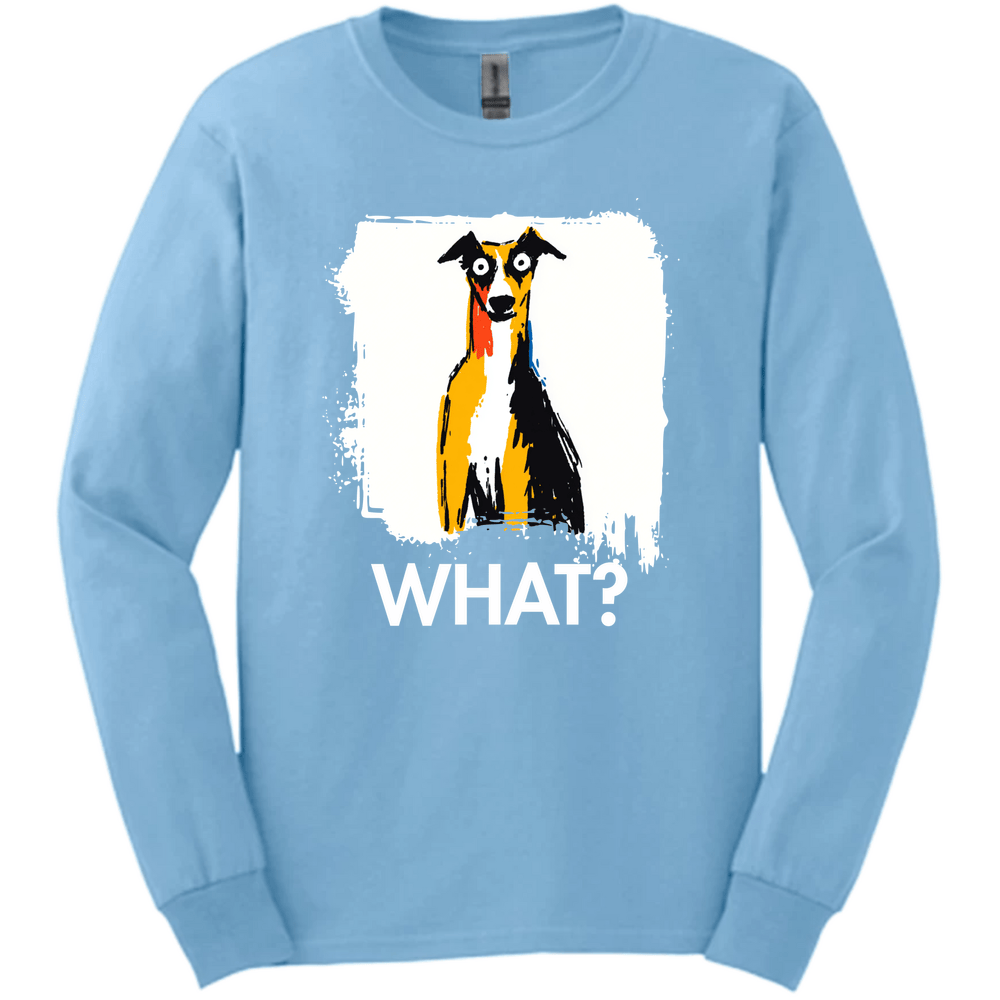 Whippet - What Dog Long Sleeve Tee - Light Blue