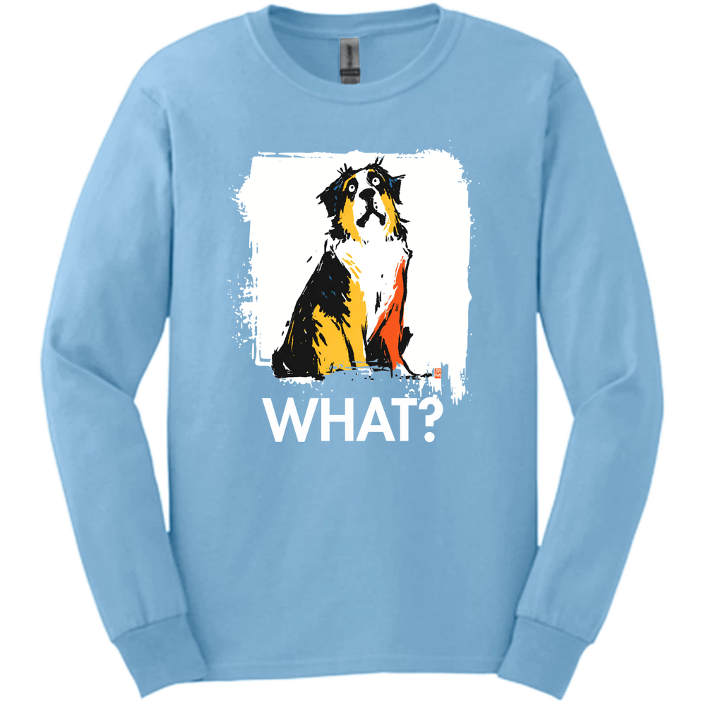 Saint Bernard - What Dog Long Sleeve Tee - Light Blue