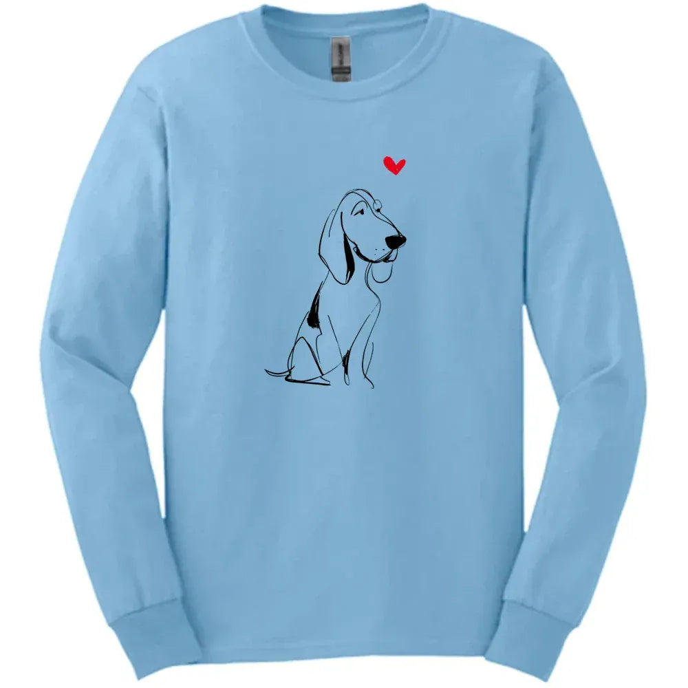 Bracco Italiano - Sketch Dog Long Sleeve Tee - Light Blue