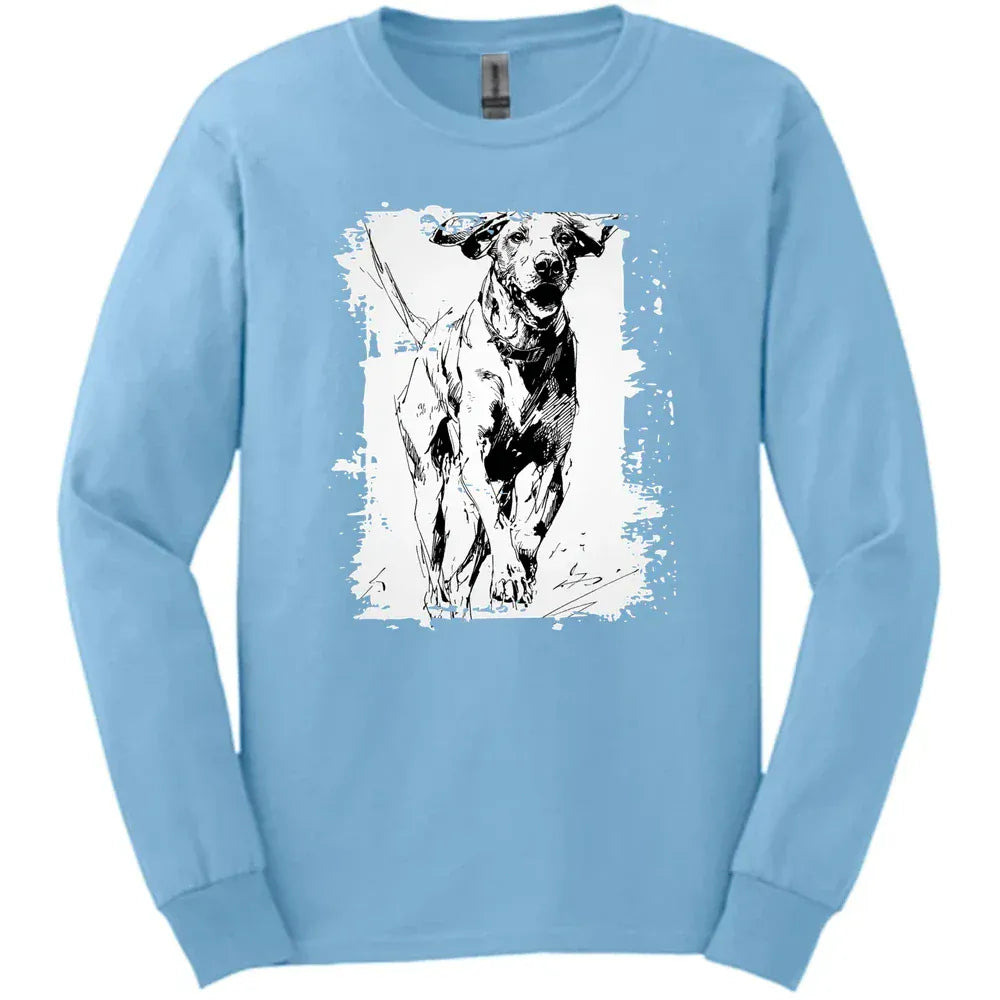 German Shorthaired Pointer - Running Dog Long Sleeve Tee - Light Blue