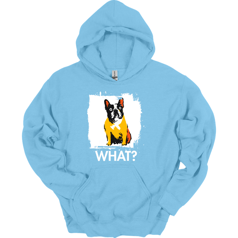 French Bulldog - What Dog Hoodie - Light Blue