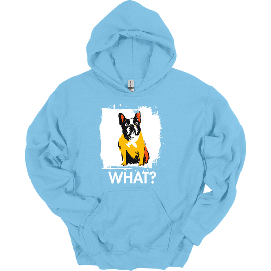 French Bulldog - What Dog Hoodie - Light Blue