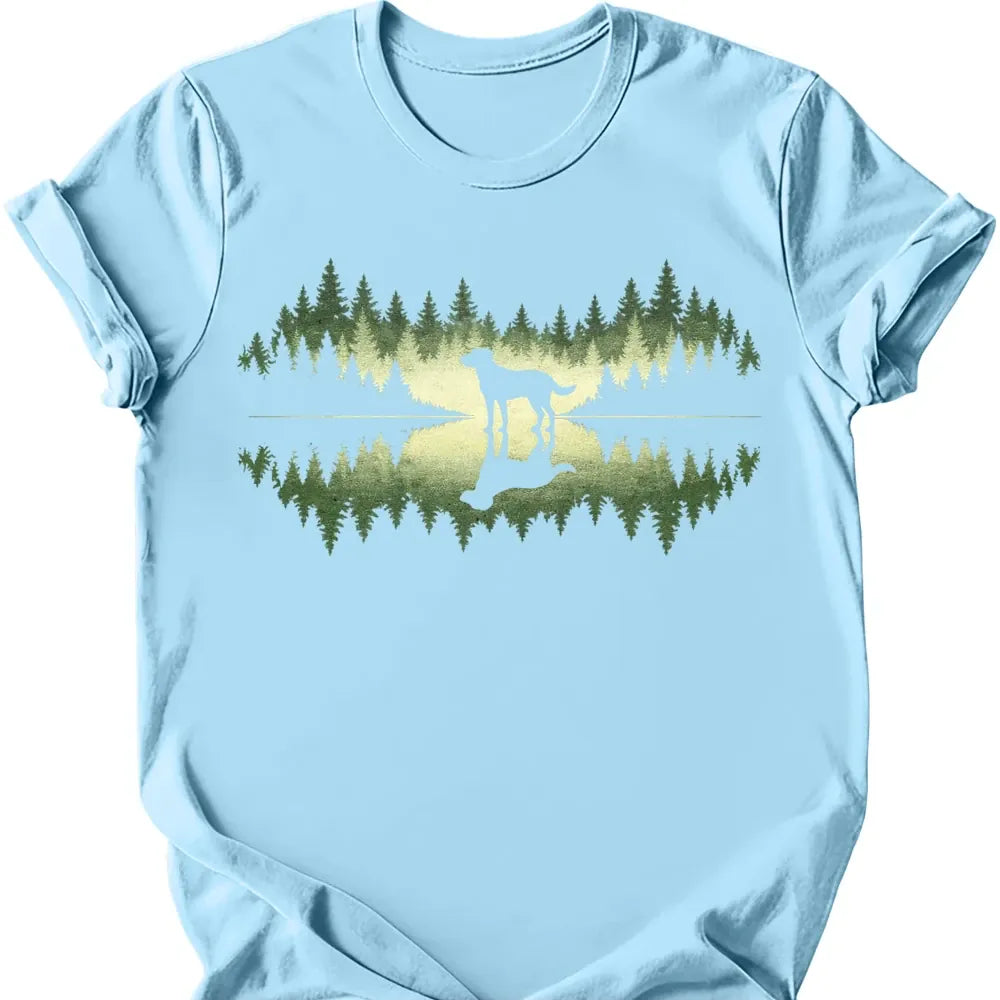 Forest Dog T-Shirt - Light Blue