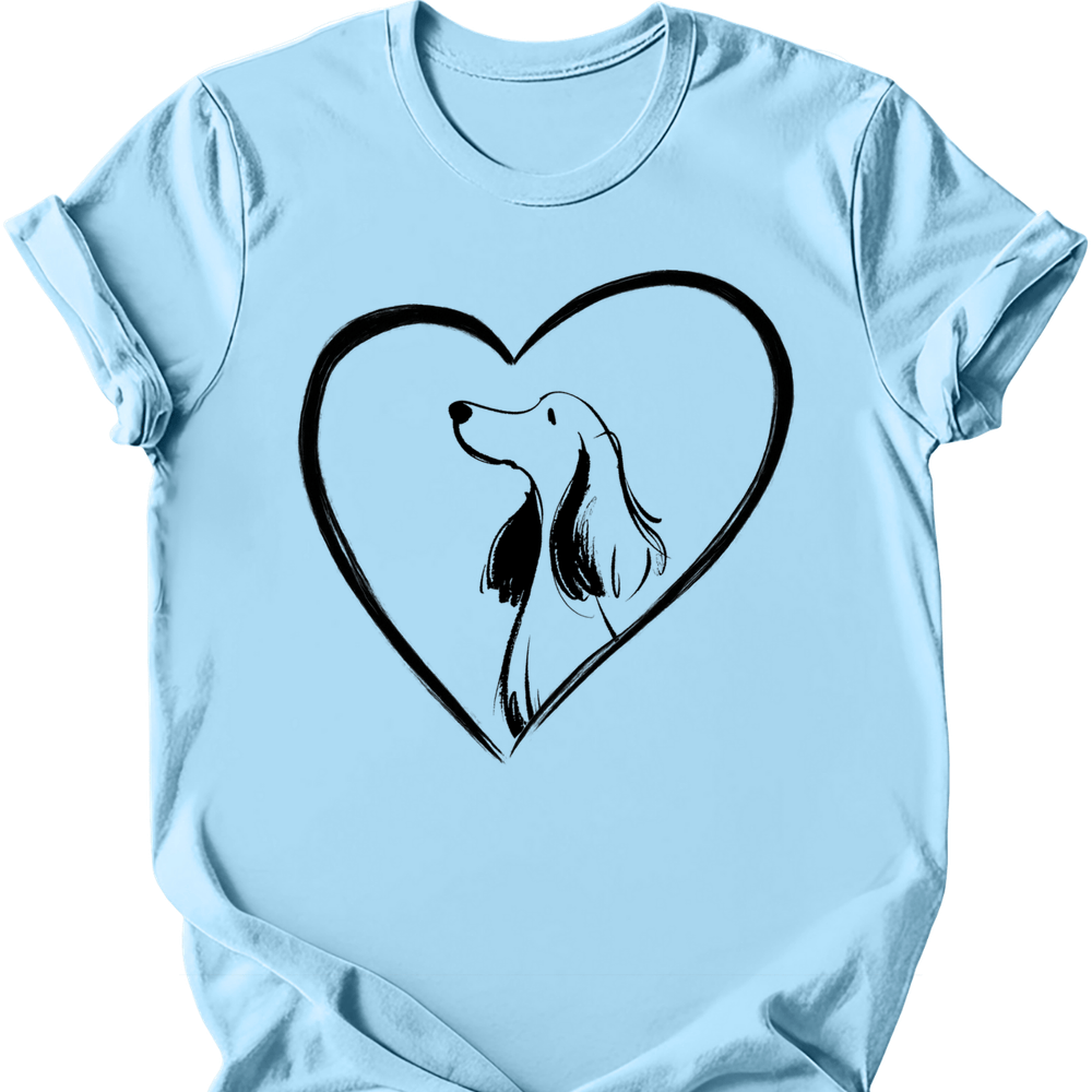Cocker Spaniel - Heart Dog T-Shirt - Light Blue