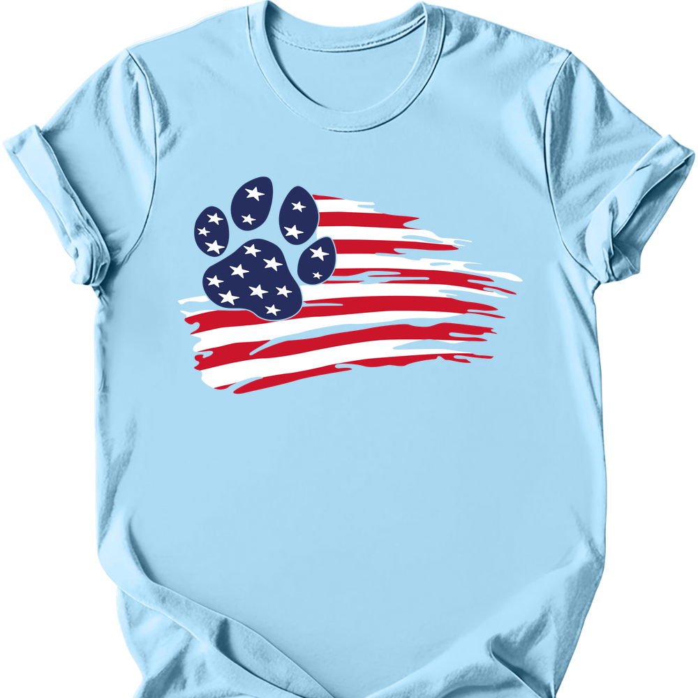 Paws and Stripes T-Shirt - Light Blue
