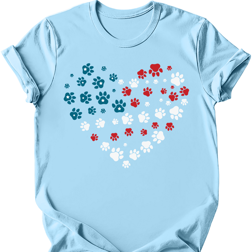 Heart Flag T-Shirt - Light Blue
