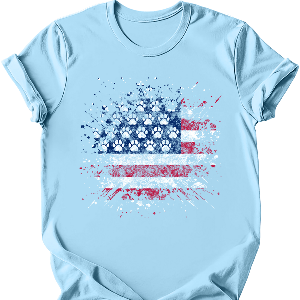 Splatter Flag T-Shirt - Light Blue