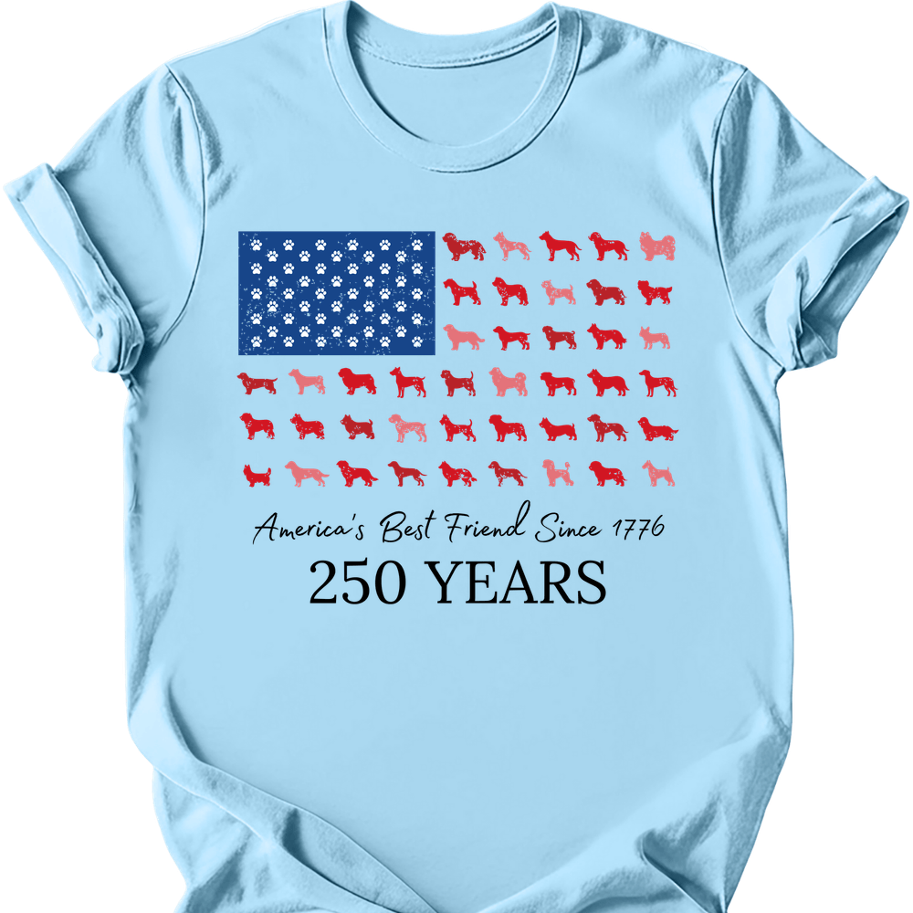 Dog Flag T-Shirt - Light Blue
