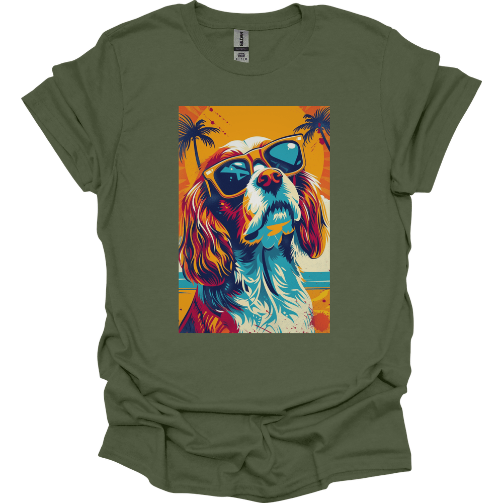 English Springer Spaniel - Summer Dog T-Shirt - Military Green