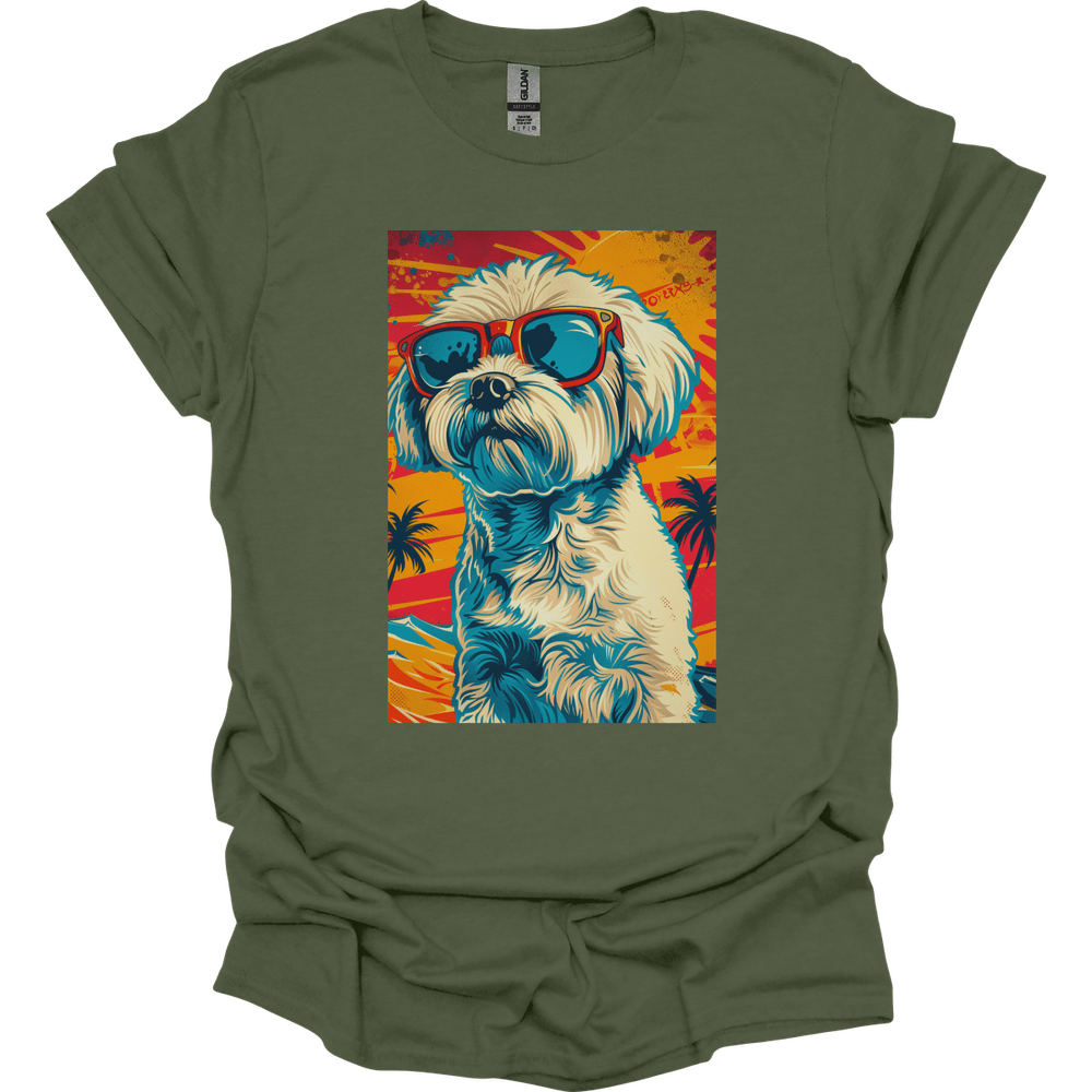 Havanese - Summer Dog T-Shirt - Military Green