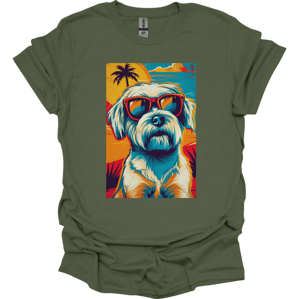 Maltese - Summer Dog T-Shirt - Military Green