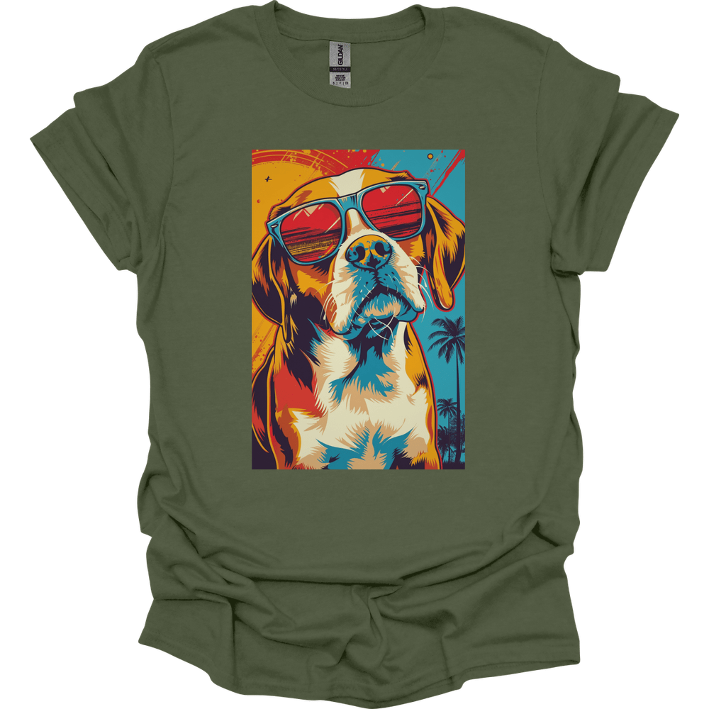 Beagle - Summer Dog T-Shirt - Military Green