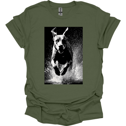 Rhodesian Ridgeback - Puddle Dog T-Shirt - Military Green
