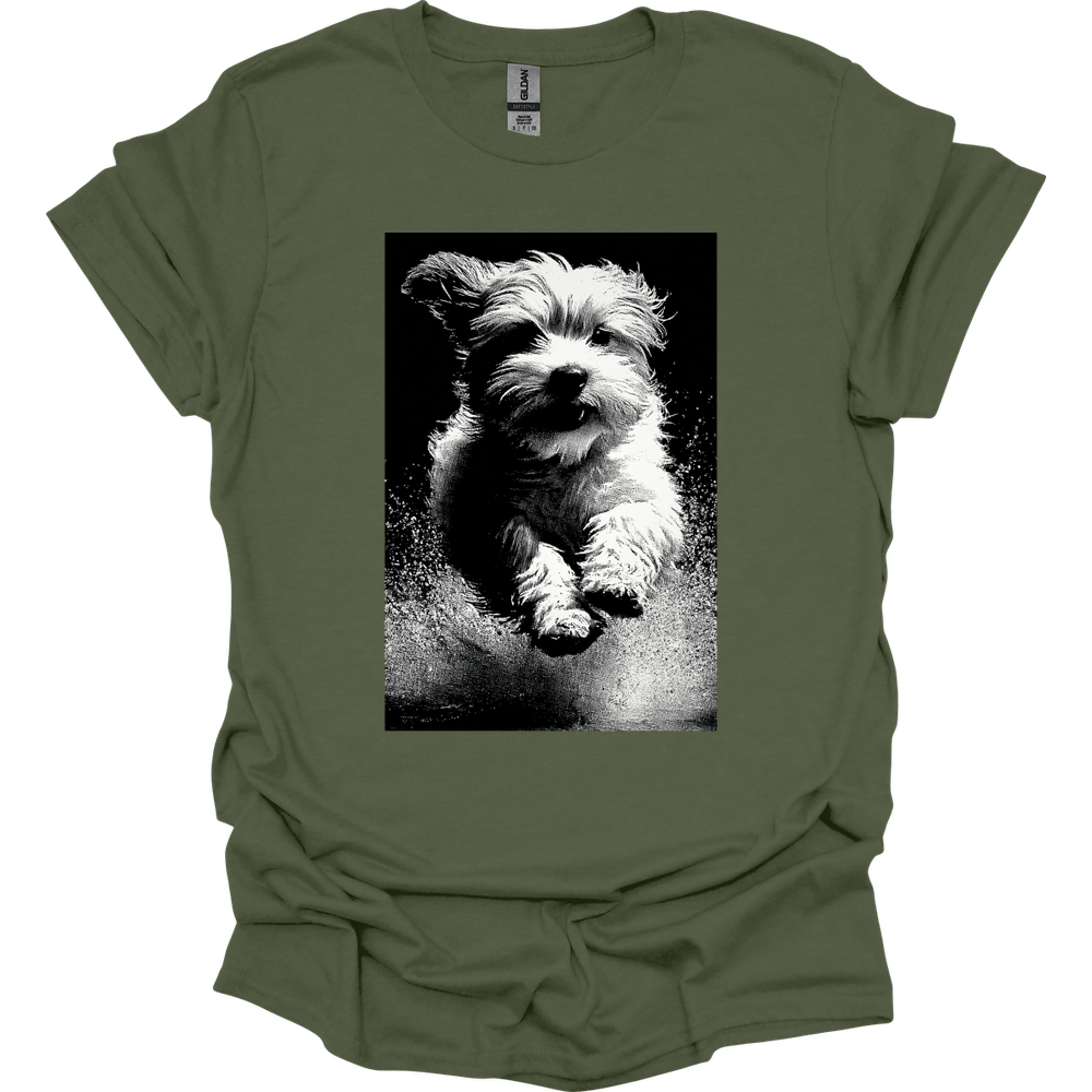 Shih Tzu - Puddle Dog T-Shirt - Military Green