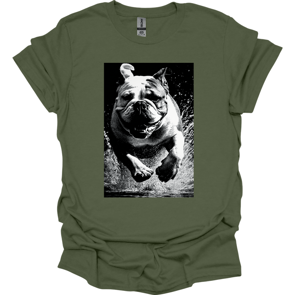 Bulldog - Puddle Dog T-Shirt - Military Green