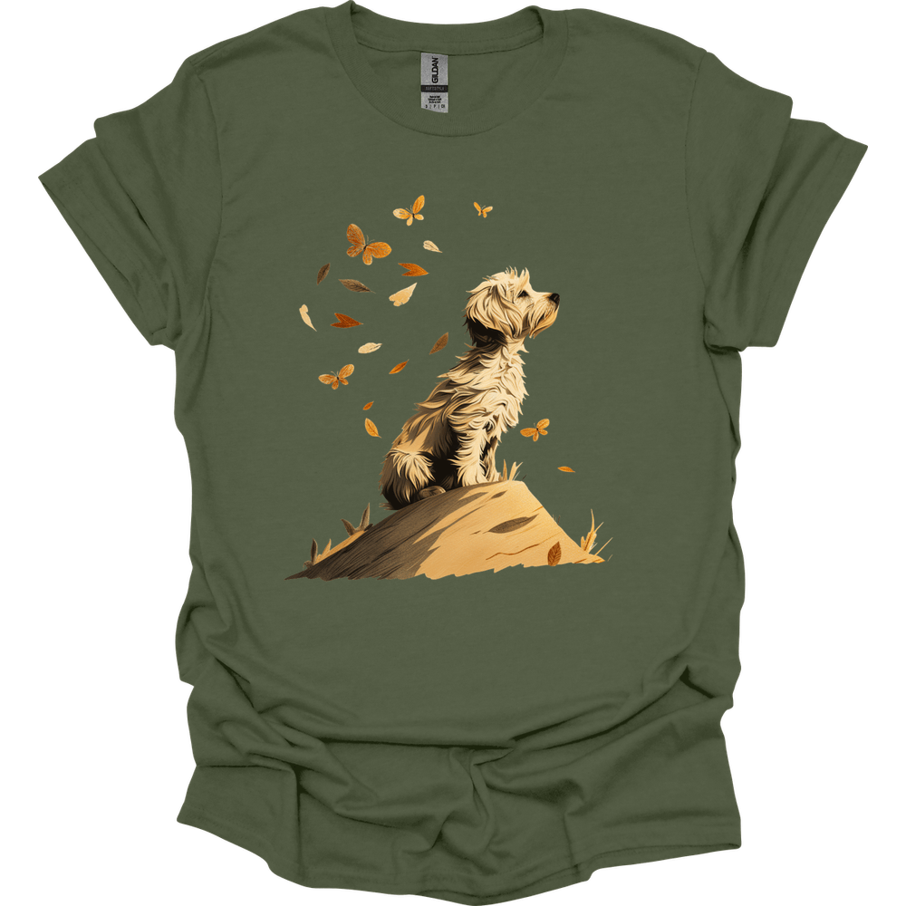Bichon Frise - Fall Dog T-Shirt - Military Green