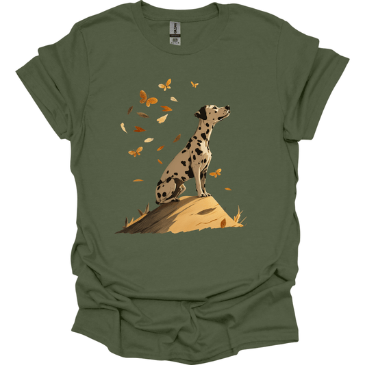 Dalmatian - Fall Dog T-Shirt - Military Green