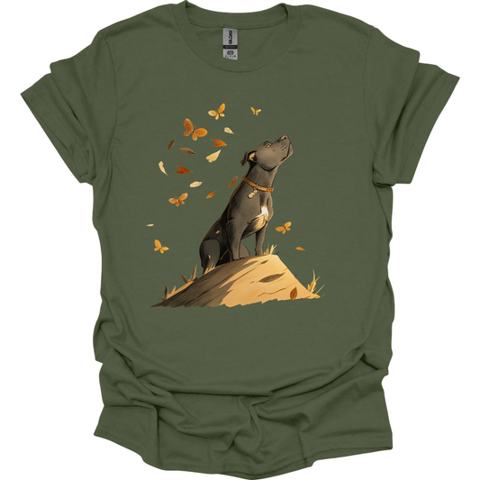 Pitbull - Fall Dog T-Shirt - Military Green