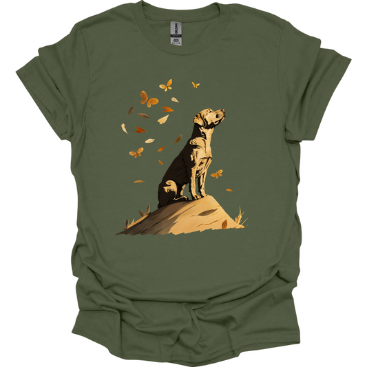 Labrador - Fall Dog T-Shirt - Military Green