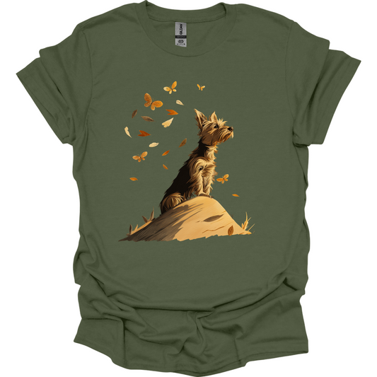 Yorkshire Terrier - Fall Dog T-Shirt - Military Green