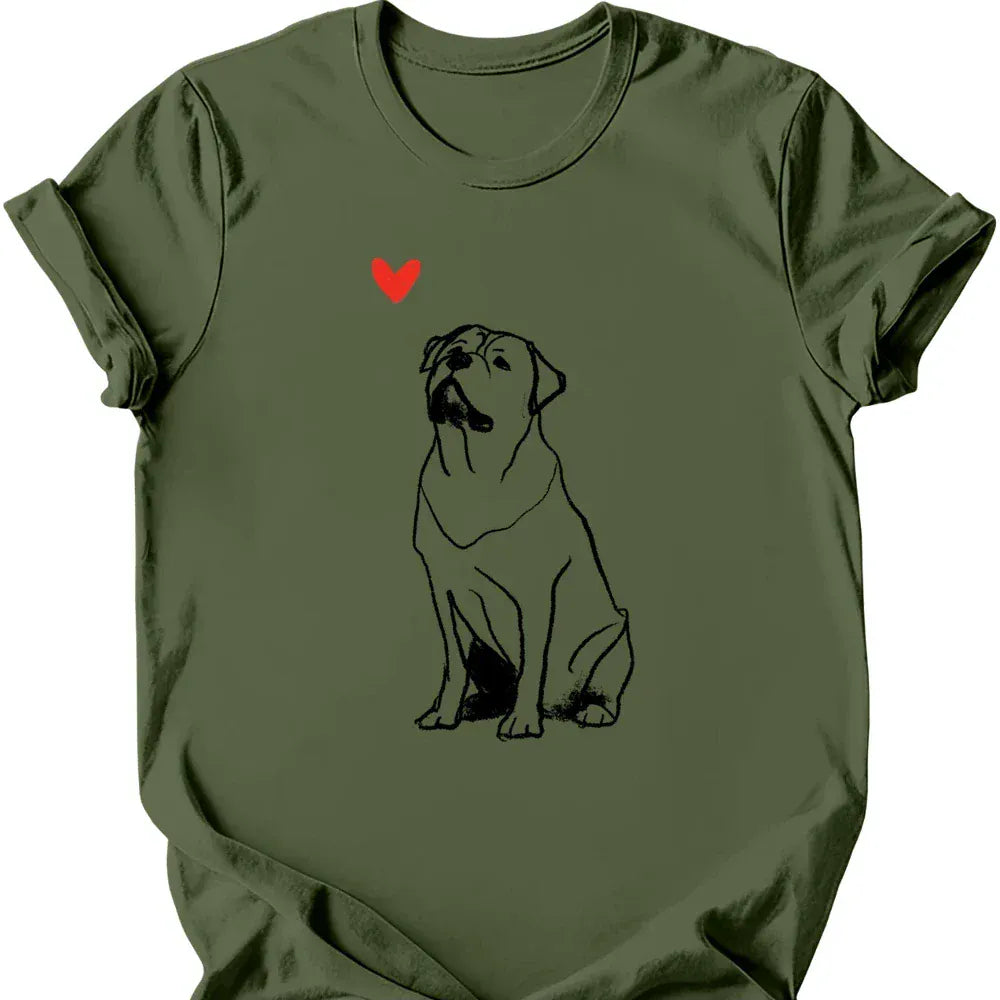 Rottweiler - Sketch Dog T-Shirt - Military Green