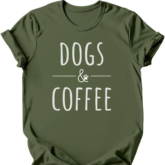 Dogs And Coffee T-Shirt - Military Green
