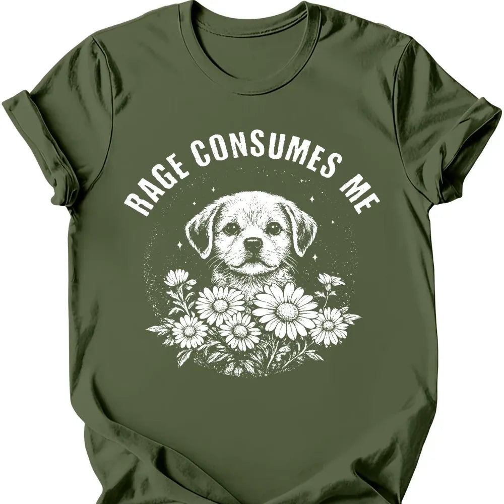 Rage Consumes Me T-Shirt - Military Green