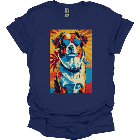 Miniature American Shepherd - Summer Dog T-Shirt - Navy
