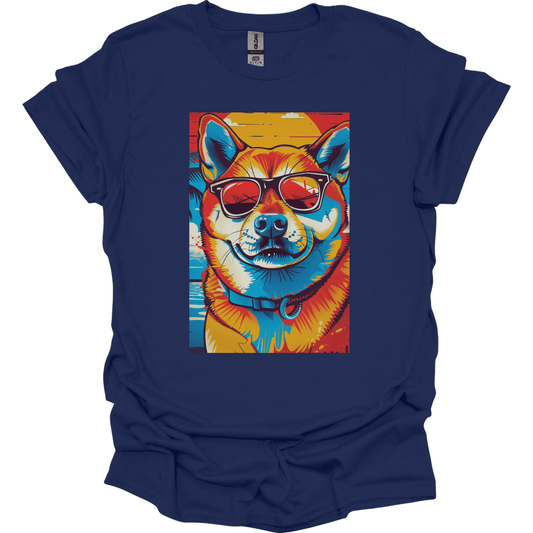 Shiba Inu - Summer Dog T-Shirt - Navy