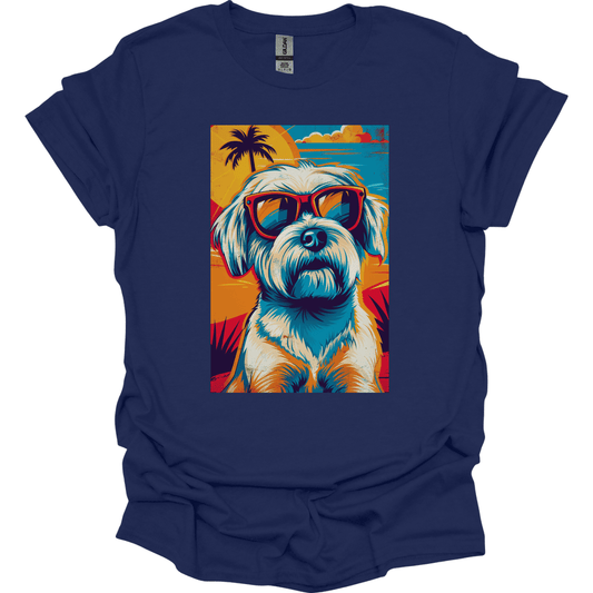Maltese - Summer Dog T-Shirt - Navy