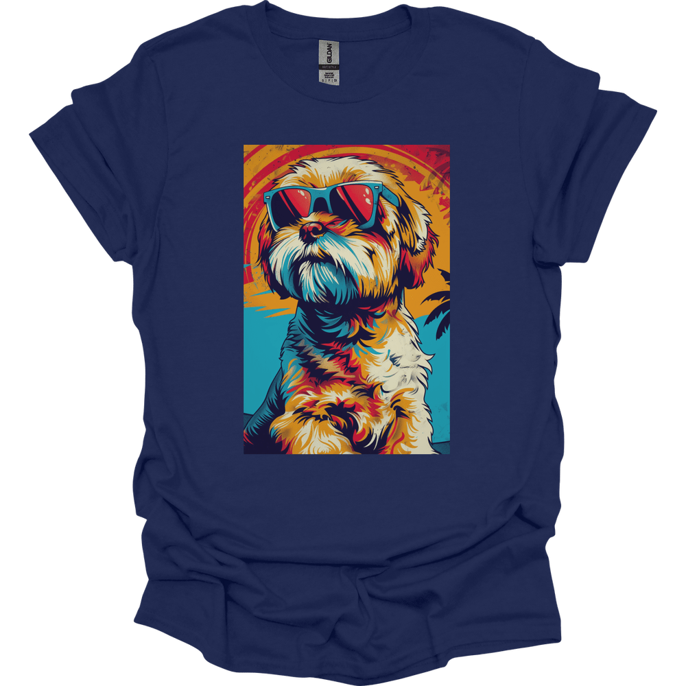 Cavapoo - Summer Dog T-Shirt - Navy