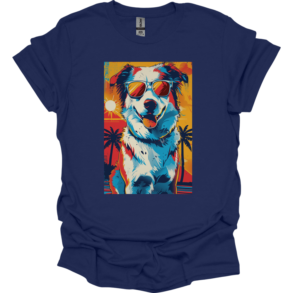 Australian Shepherd - Summer Dog T-Shirt - Navy