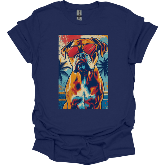 Boxer - Summer Dog T-Shirt - Navy