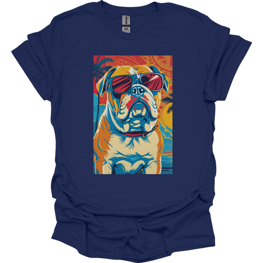 Bulldog - Summer Dog T-Shirt - Navy