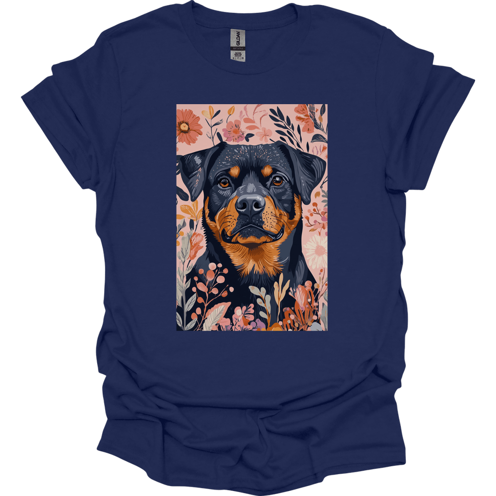 Rottweiler - Boho Dog T-Shirt - Navy