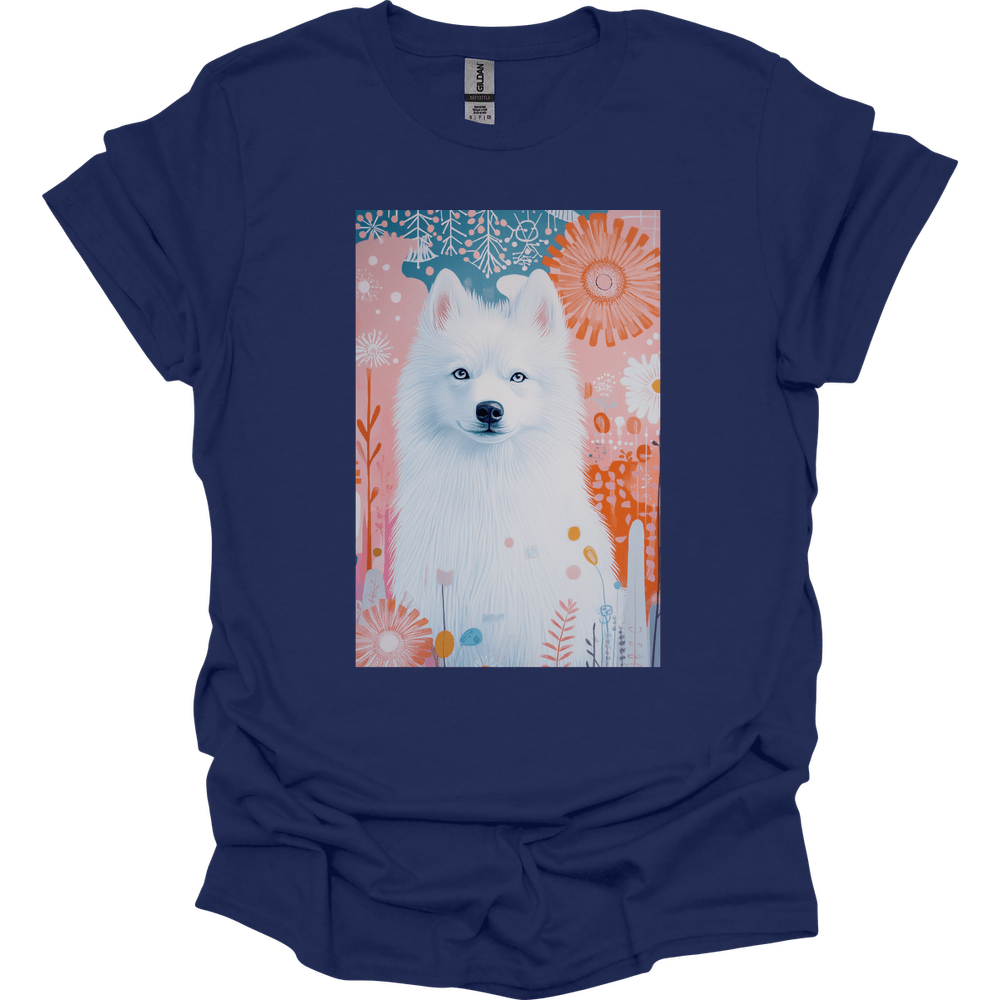 Samoyed - Boho Dog T-Shirt - Navy
