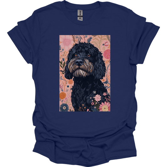 Portuguese Water Dog - Boho Dog T-Shirt - Navy
