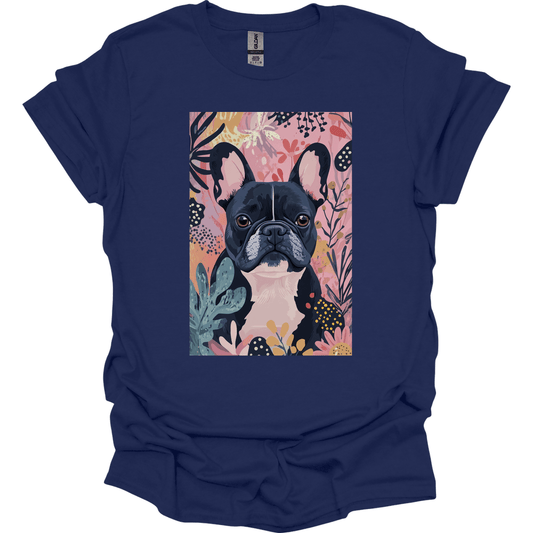 French Bulldog - Boho Dog T-Shirt - Navy
