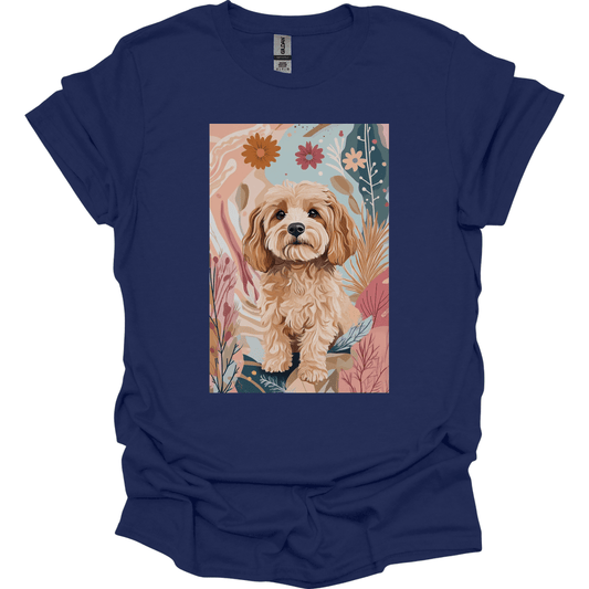Cavapoo - Boho Dog T-Shirt - Navy