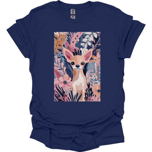 Chihuahua - Boho Dog T-Shirt - Navy