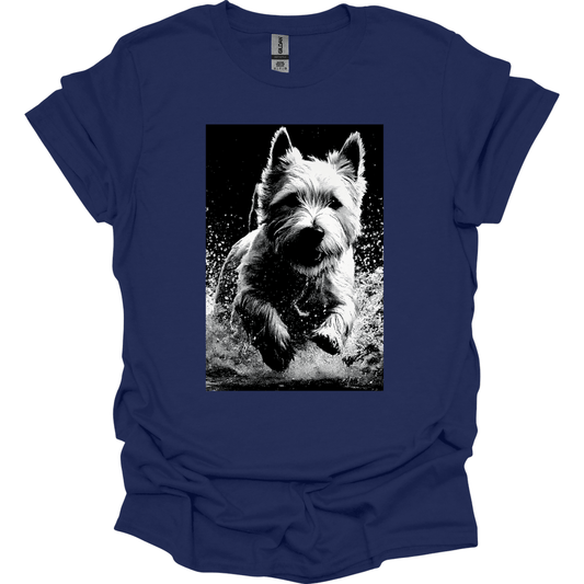 West Highland White Terrier - Puddle Dog T-Shirt - Navy