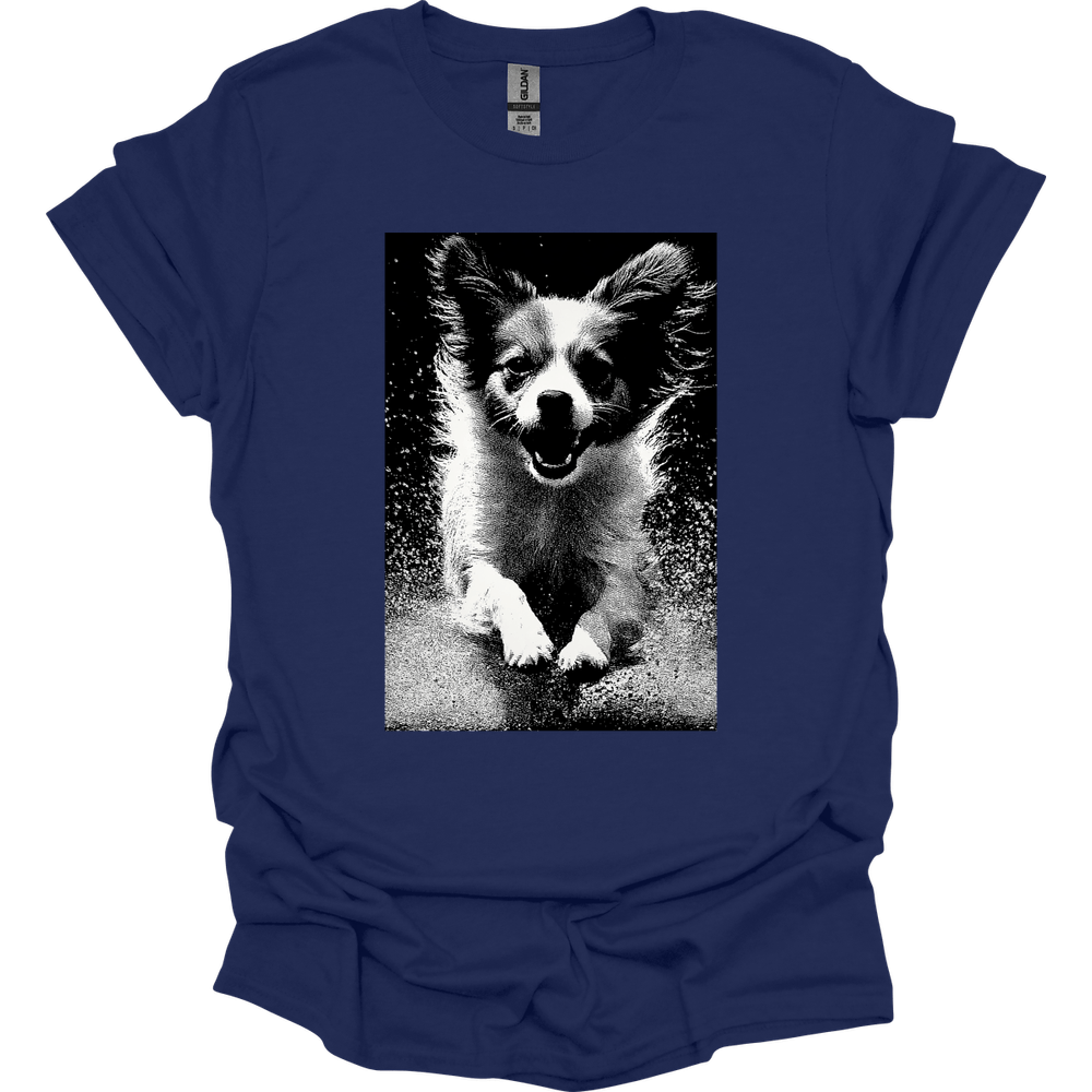 Papillon - Puddle Dog T-Shirt - Navy