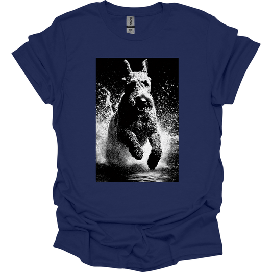 Kerry Blue Terrier - Puddle Dog T-Shirt - Navy