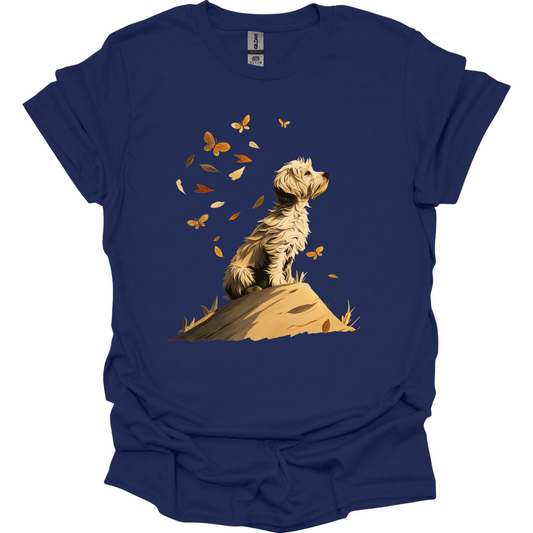 Bichon Frise - Fall Dog T-Shirt - Navy