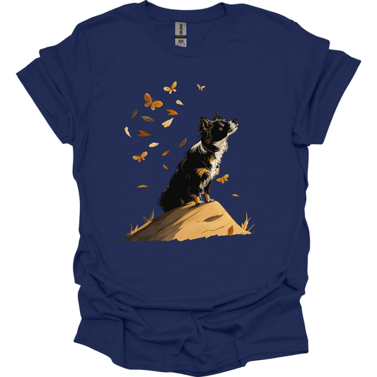 Miniature American Shepherd - Fall Dog T-Shirt - Navy