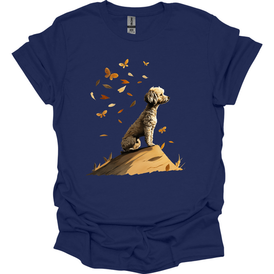 Poodle - Fall Dog T-Shirt - Navy