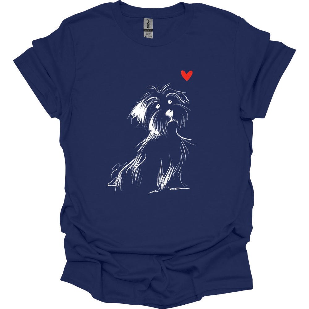 Havanese - Sketch Dog T-Shirt - Navy