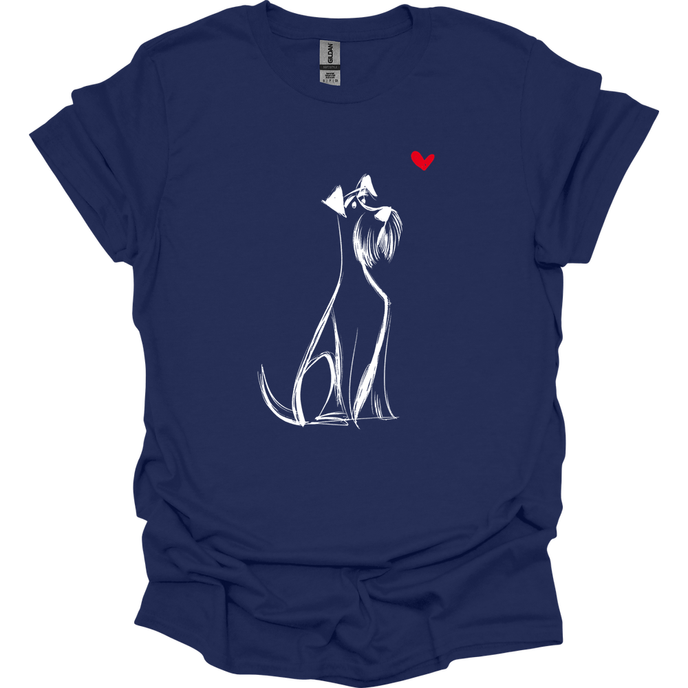 Giant Schnauzer - Sketch Dog T-Shirt - Navy